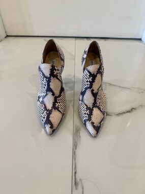 Steve Madden Snake-Print Pointed Stiletto Ankle Pumps